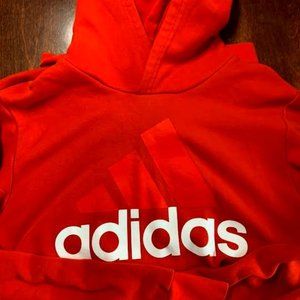 ADIDAS- Orange Hoodie/Sweatshirt-SIze Medium